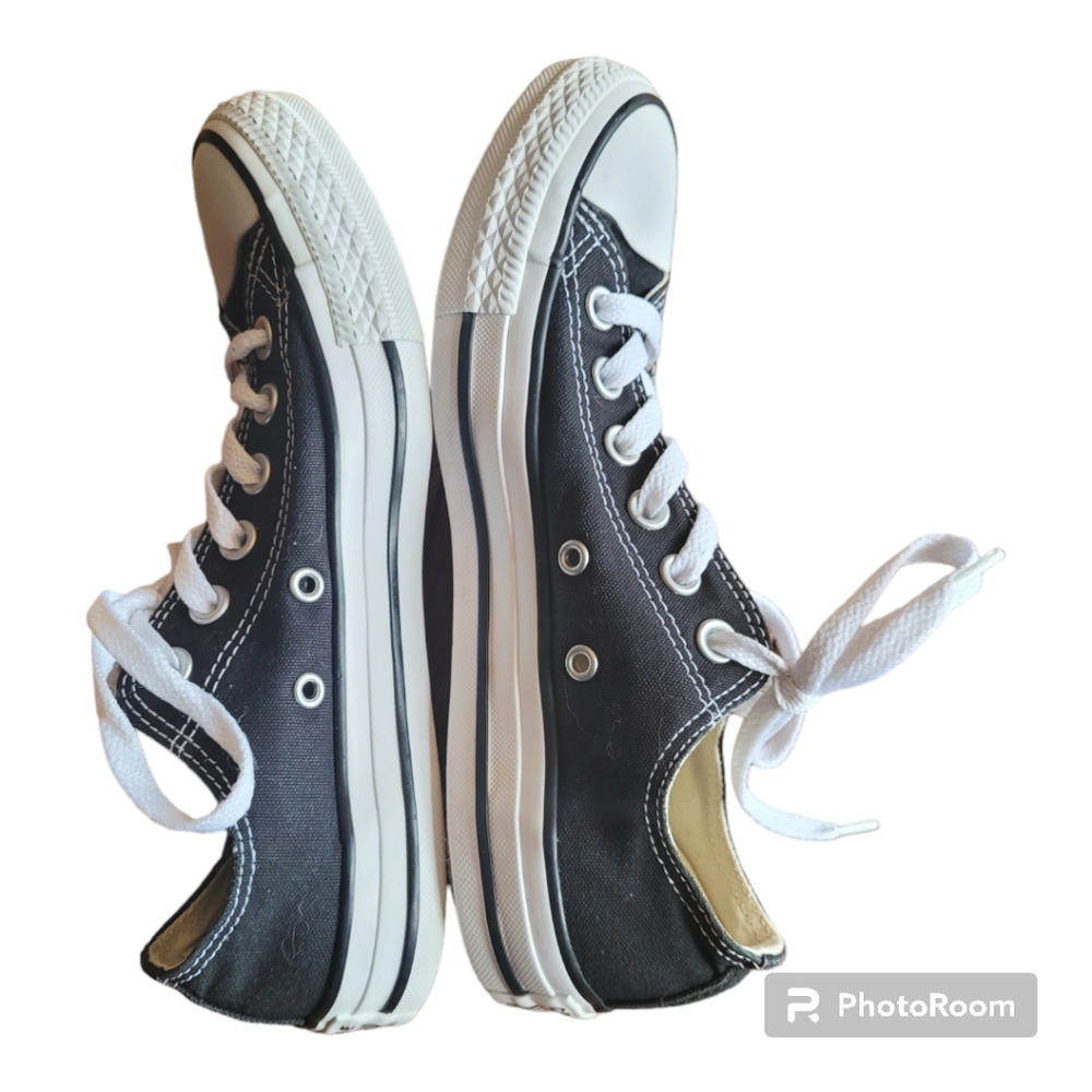 Converse Women's Black Canvas Sneakers - Picture 3 of 9